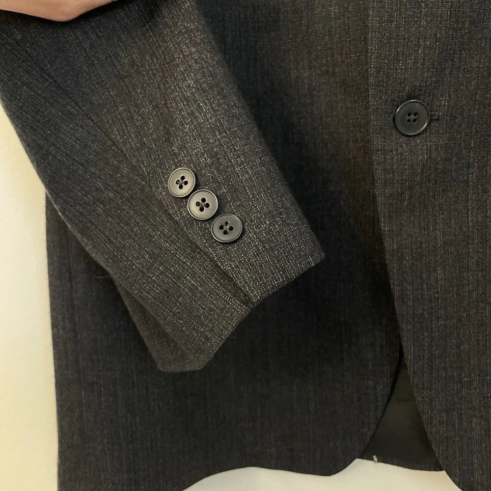 Brandini Pure Wool Blazer 41R Dark Gray Made in Canada Workwear Sport Coat